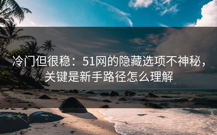 冷门但很稳：51网的隐藏选项不神秘，关键是新手路径怎么理解